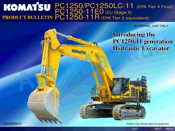 Komatsu PC1250-11, PC1250LC-11, PC1250-11E0, PC1250-11R Hydraulic Excavator Product Bulletin CEN00904-01