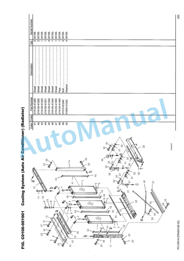 Komatsu PC1250-8 Hydraulic Excavator Parts Manual FEN03129-00-2