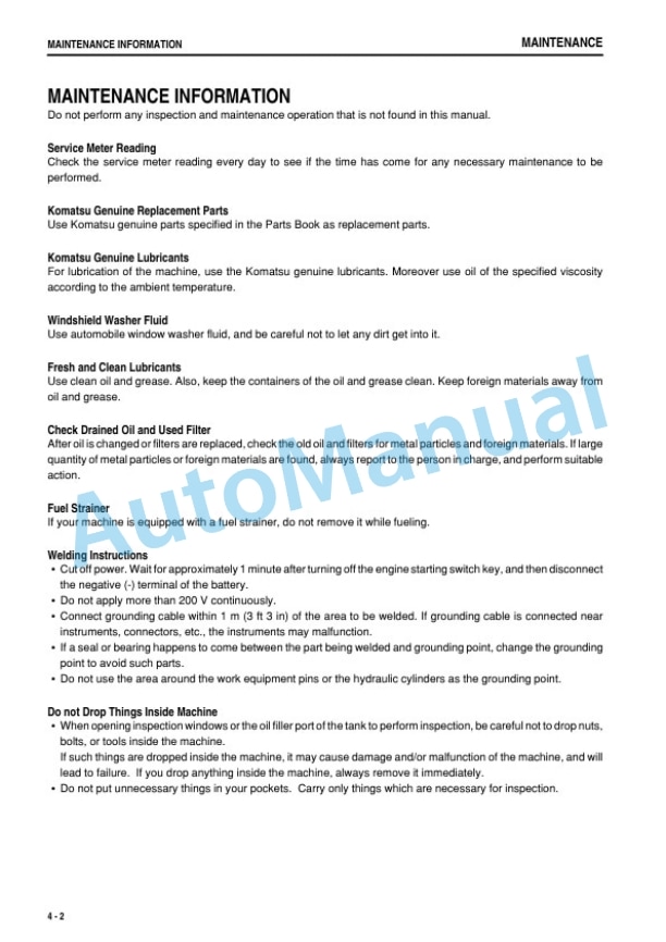 Komatsu PC1250-8, PC1250LC-8, PC1250SP-8 Hydraulic Excavator Operation and Maintenance Manual PEN01394-06-4