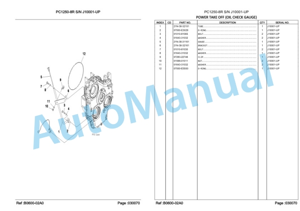 Komatsu PC1250-8R Hydraulic Excavator Parts Manual LEPBP128R5-2