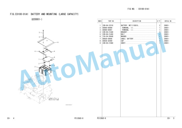 Komatsu PC128US-8-W Parts Manual ZEN00027-00-2