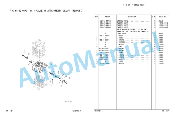 Komatsu PC128US-8-W Parts Manual ZEN00027-00-5