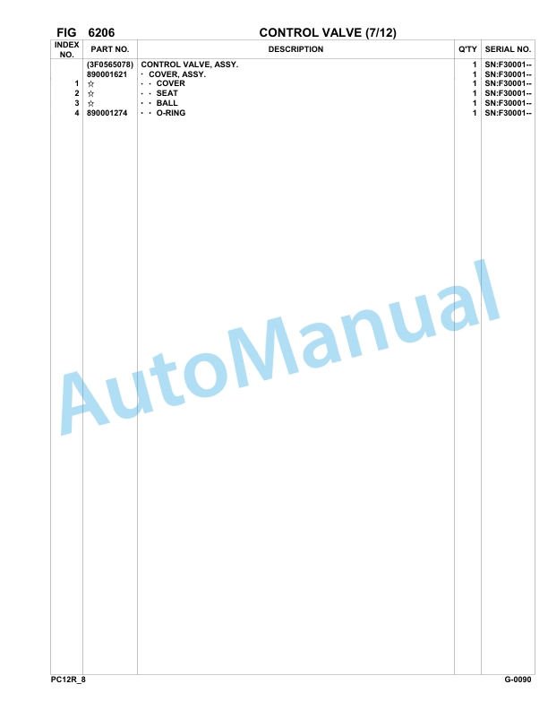 Komatsu PC12R-8 Hydraulic Excavator Parts Manual F30001-up-4