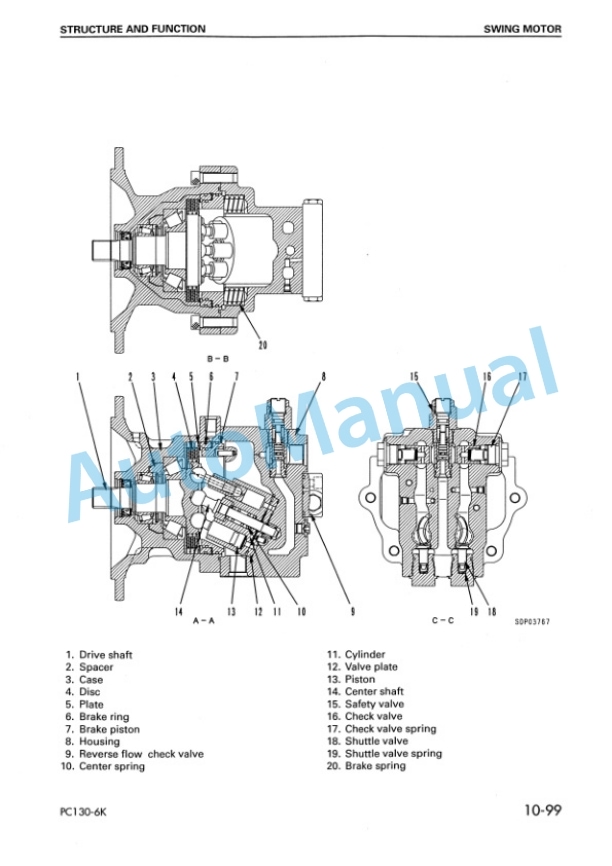 Komatsu PC130-6K, PC150LGP-6K Shop Manual EEBM001501-2
