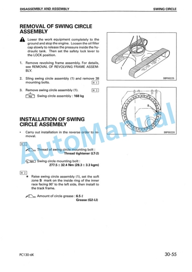 Komatsu PC130-6K, PC150LGP-6K Shop Manual EEBM001501-5