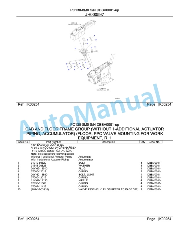 Komatsu PC130-8M0 Hydraulic Excavator Parts Manual DBBV0001-up-4