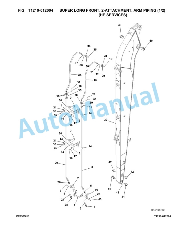 Komatsu PC130US-10 SLF Hydraulic Excavator Parts Manual F40003-UP-4