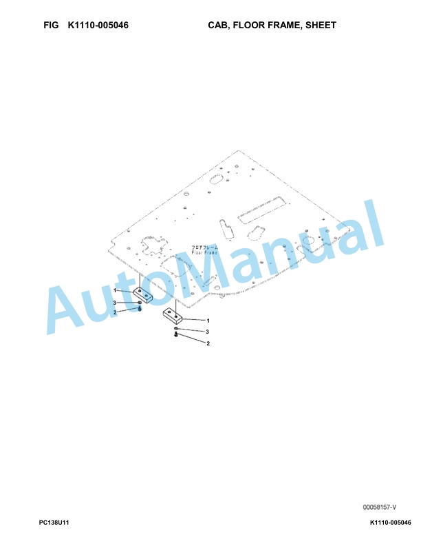 Komatsu PC138US-11 Hydraulic Excavator Parts Manual F50001-UP-4