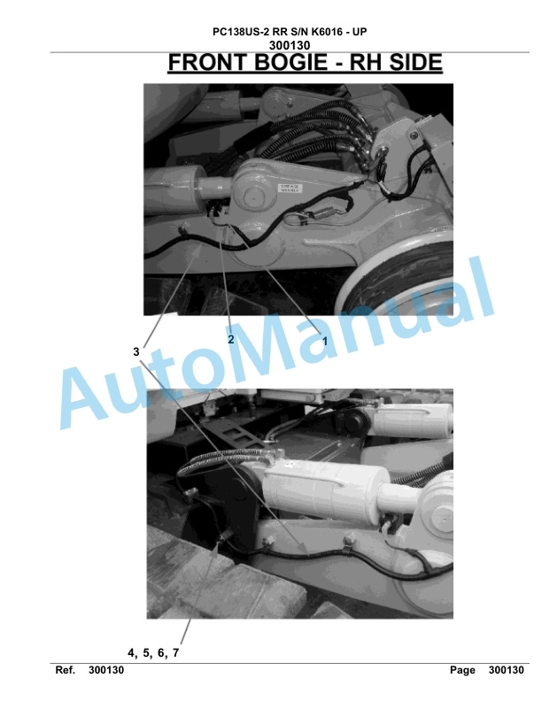 Komatsu PC138US-2 RR Hydraulic Excavator Parts Manual K6016 - UP-4