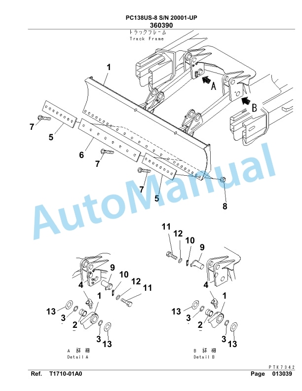 Komatsu PC138US-8 Excavator Parts Manual-4