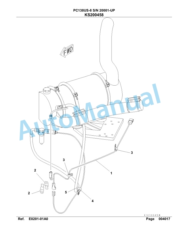 Komatsu PC138US-8 Hydraulic Excavator Parts Manual SAA4D91U-5