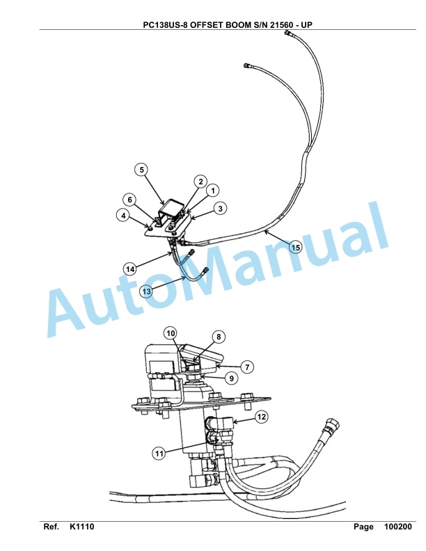 Komatsu PC138US-8 Offset Boom Hydraulic Excavator Parts Manual 21560 - UP-3