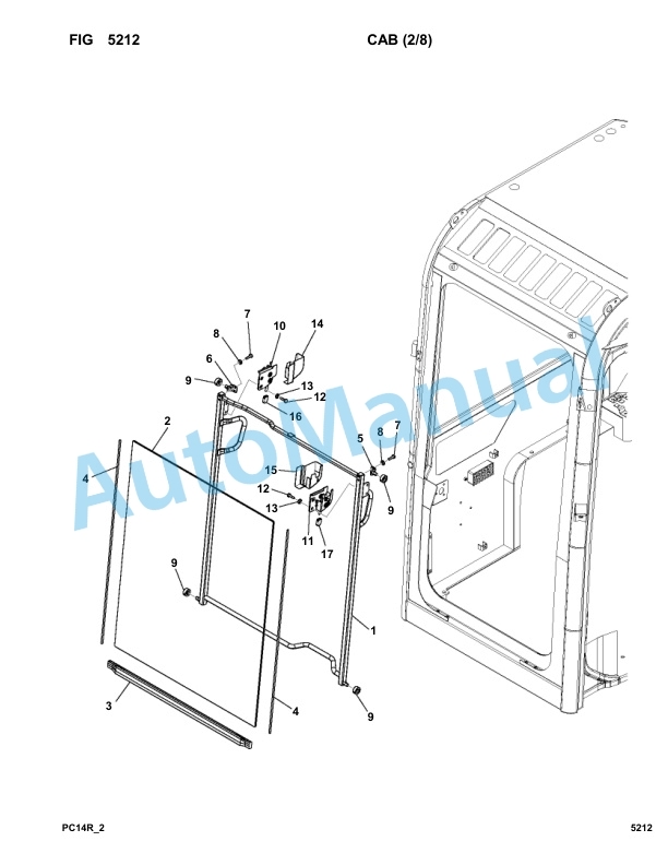 Komatsu PC14R-2 Hydraulic Excavator Parts Manual F0003-UP-2