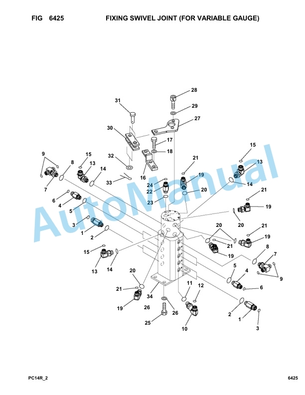 Komatsu PC14R-2 Hydraulic Excavator Parts Manual F0003-UP-3