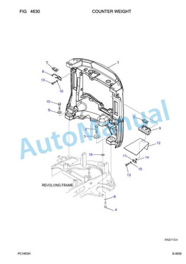 Komatsu PC14R-3HS Hydraulic Excavator Parts Manual 7U2780-3