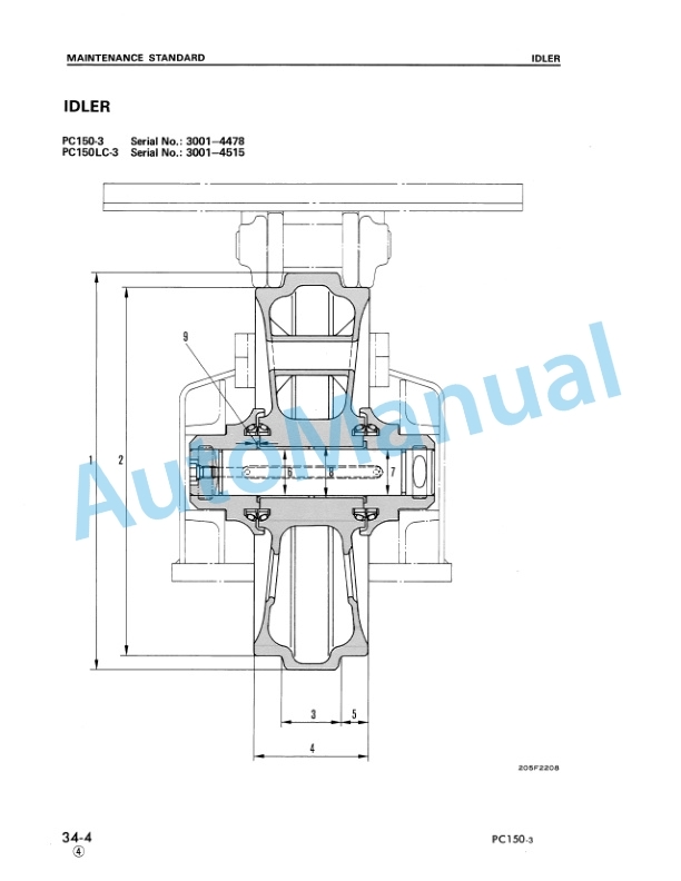 Komatsu PC150-3, PC150LC-3 Hydraulic Excavator Shop Manual SEBM021K0304-3
