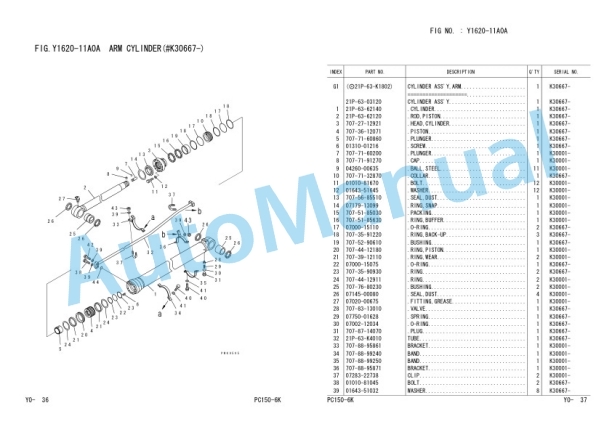 Komatsu PC150-6K, PC150LC-6K Parts Manual UEPB000609-5