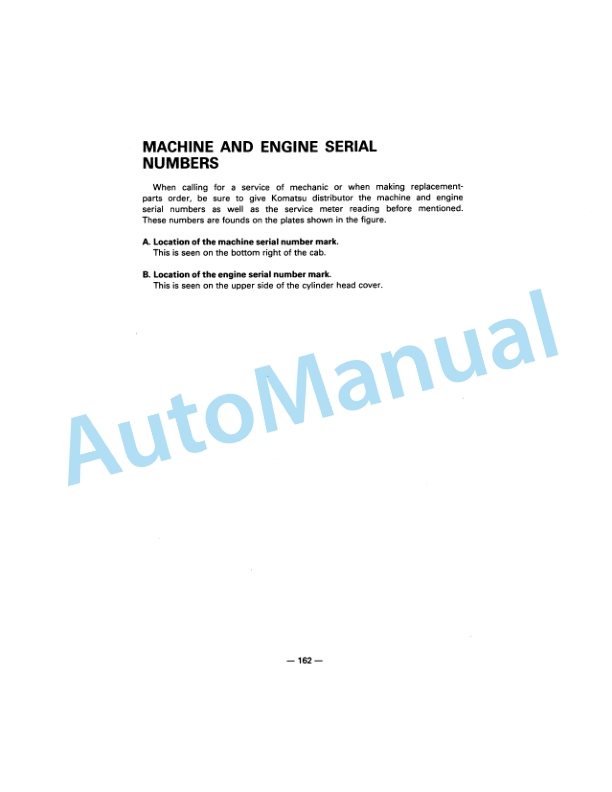 Komatsu PC150LC-5 Hydraulic Excavator Operation and Maintenance Manual SEAM021KD500-5