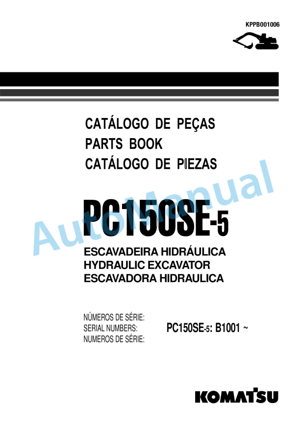 Komatsu PC150SE-5 Hydraulic Excavator Parts Manual KPPB001006