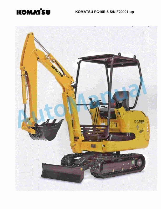 Komatsu PC15R-8 Hydraulic Excavator Parts Manual F20001-Up