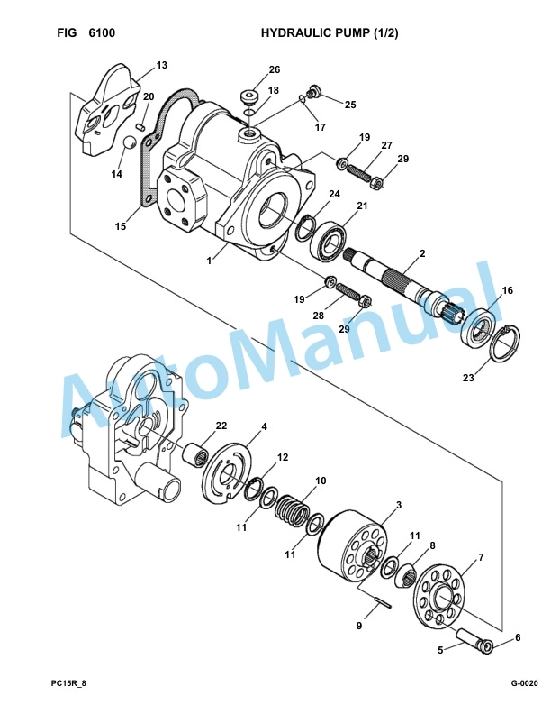 Komatsu PC15R-8 Hydraulic Excavator Parts Manual F20001-Up-4