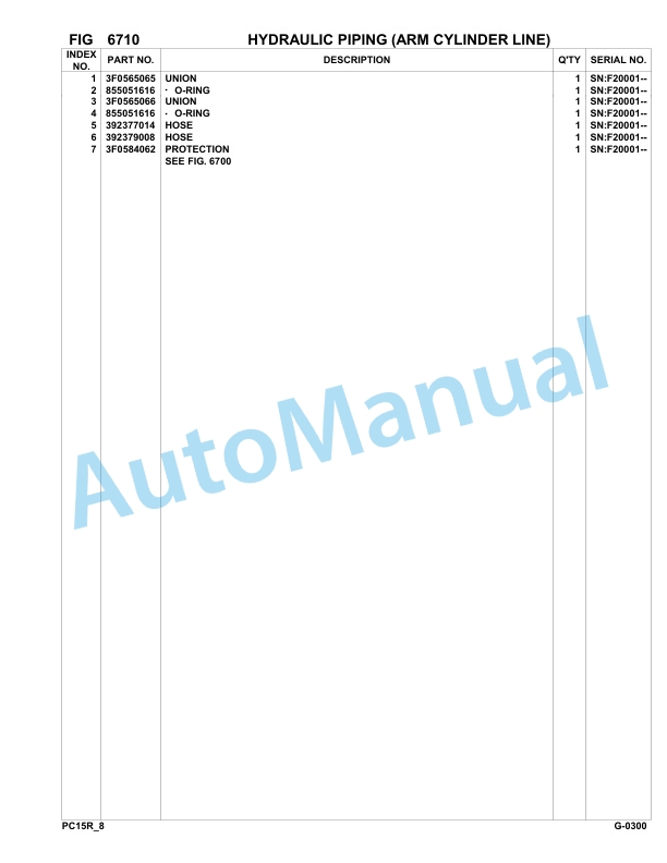 Komatsu PC15R-8 Hydraulic Excavator Parts Manual F20001-Up-5