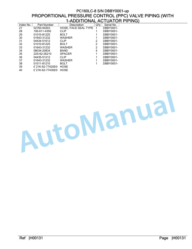Komatsu PC160LC-8 Hydraulic Excavator Parts Manual DBBY0001-up-3