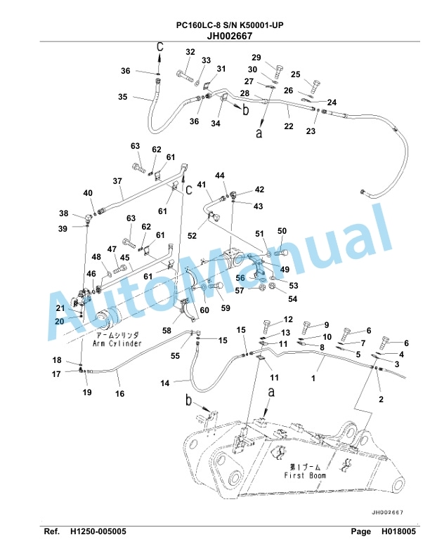 Komatsu PC160LC-8 Hydraulic Excavator Parts Manual K50001-UP-3