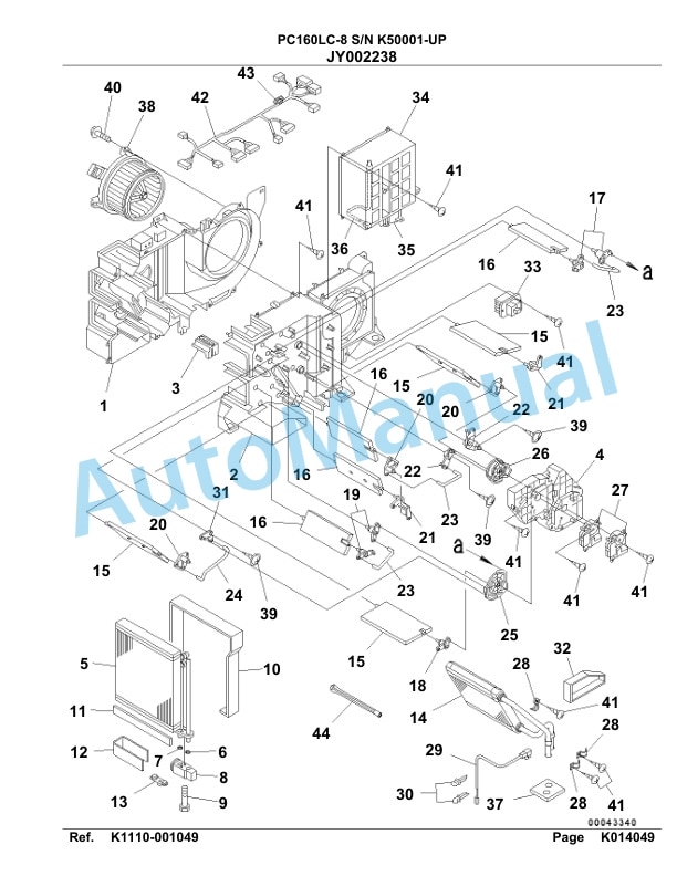 Komatsu PC160LC-8 Hydraulic Excavator Parts Manual K50001-UP-4