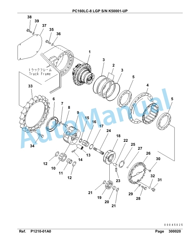Komatsu PC160LC-8 LGP Hydraulic Excavator Parts Manual K50001-UP-2