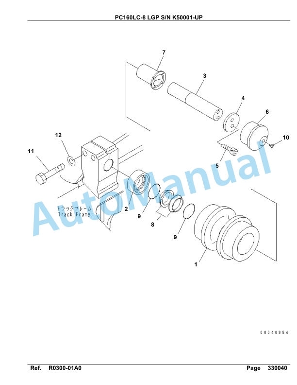 Komatsu PC160LC-8 LGP Hydraulic Excavator Parts Manual K50001-UP-4