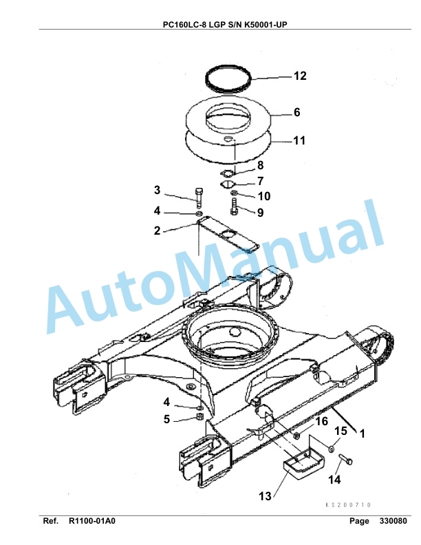 Komatsu PC160LC-8 LGP Hydraulic Excavator Parts Manual K50001-UP-5