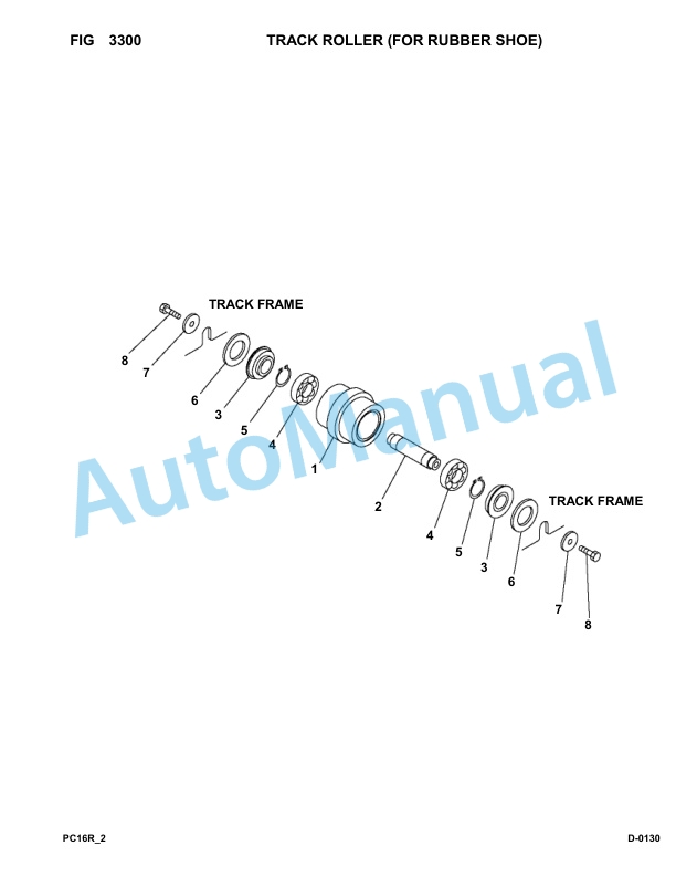 Komatsu PC16R-2 Hydraulic Excavator Parts Manual F00003-UP-5