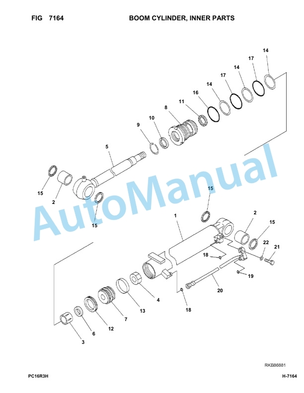 Komatsu PC16R-3 HS Hydraulic Excavator Parts Manual F70003-UP-5