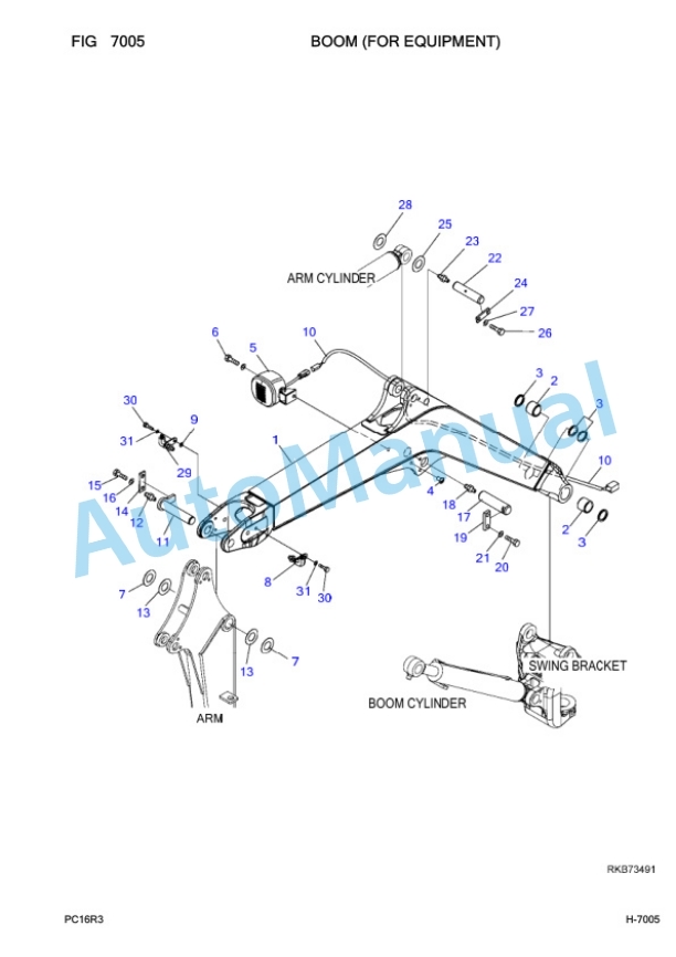 Komatsu PC16R-3 Hydraulic Excavator Parts Manual F60003-5
