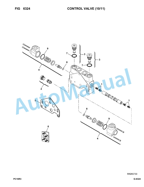 Komatsu PC16R-3 Hydraulic Excavator Parts Manual F60003-UP-4