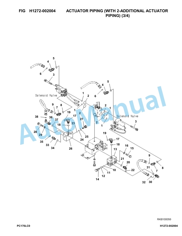 Komatsu PC170LC-10 Hydraulic Excavator Parts Manual F30003-UP-3