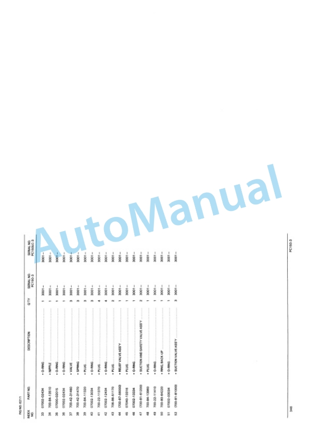 Komatsu PC180LC-3K, PC180LLC-3K, PC180NLC-3K Hydraulic Excavator Parts Manual PEPBK21P0301-4