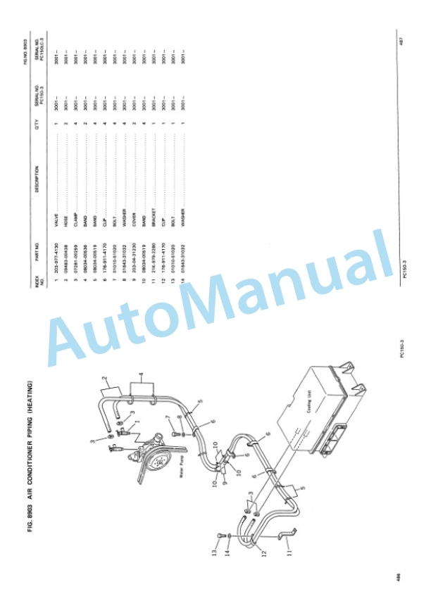 Komatsu PC180LC-3K, PC180LLC-3K, PC180NLC-3K Hydraulic Excavator Parts Manual PEPBK21P0301-5