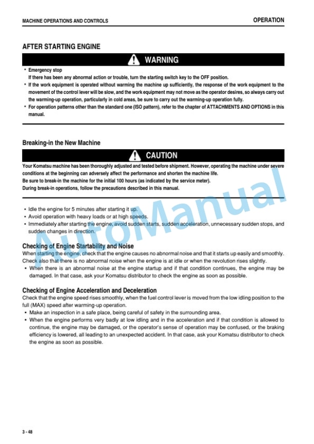 Komatsu PC18MR-3 Compact Hydraulic Excavator Operation and Maintenance Manual TEN00623-11-3