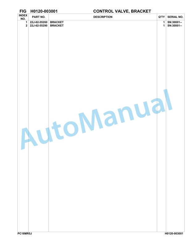 Komatsu PC18MR-5 Hydraulic Excavator Parts Manual 30001-up-2