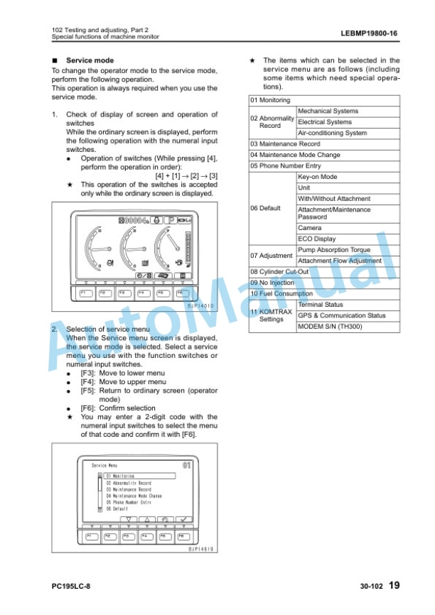 Komatsu PC195LC-8 Hydraulic Excavator Shop Manual LEBMP19800-3