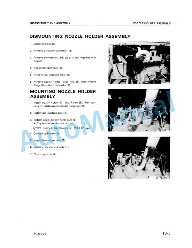 Komatsu PC20-3, PC30-3 Hydraulic Excavator Shop Manual SEBM0225C01-2