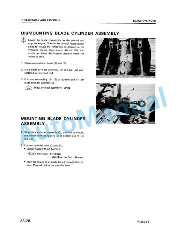 Komatsu PC20-3, PC30-3 Hydraulic Excavator Shop Manual SEBM0225C01-5