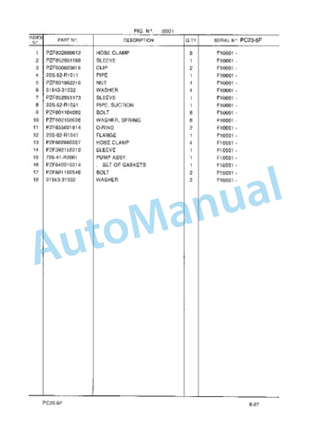 Komatsu PC20-6F Hydraulic Excavator Parts Manual EEPB000700-4