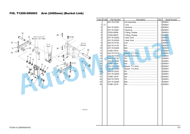 Komatsu PC200-10, SAA6D107E-2E Parts Manual ZEN00028-00-5