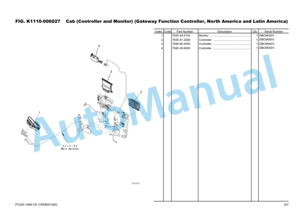 Komatsu PC200-10M0 CE Hydraulic Excavator Parts Manual YEPB201400-00-4