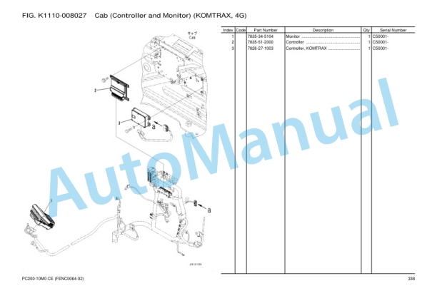 Komatsu PC200-10M0 Hydraulic Excavator Parts Manual FENC0064-02-4