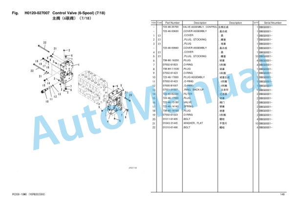 Komatsu PC200-10M0 Parts Manual YCPB202300-3