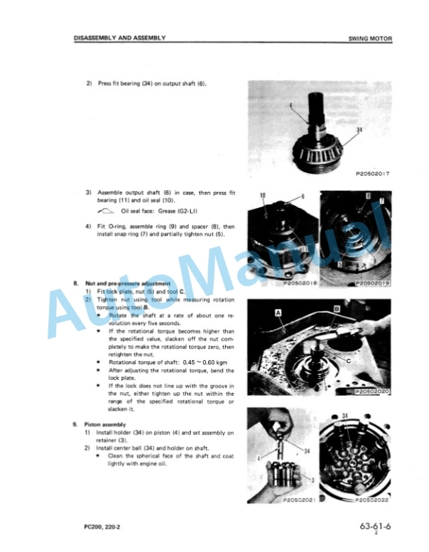 Komatsu PC200-2, PC200LC-2, PC220-2, PC220LC-2 Hydraulic Excavator Shop Manual SEBM0205B04-5